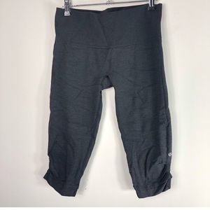 Lululemon In the Flow Crop Gray Ruched Leggings 603